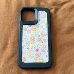 Floral Pattern Phone Case - Black